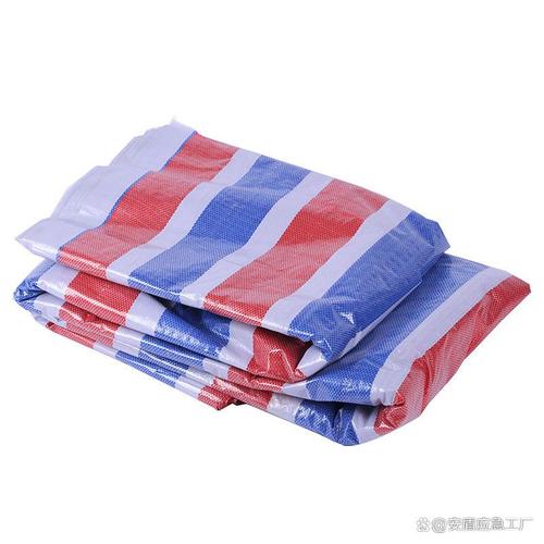 三色彩条布单膜50g防汛应急塑料编织布工地铺地塑料布彩条布篷布